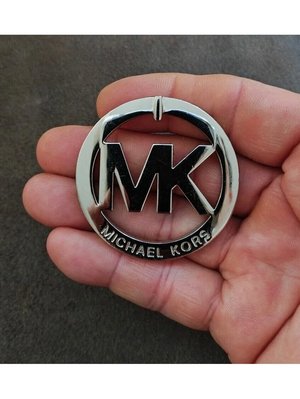 Michael Kors MK Logo Silver Tone Charm